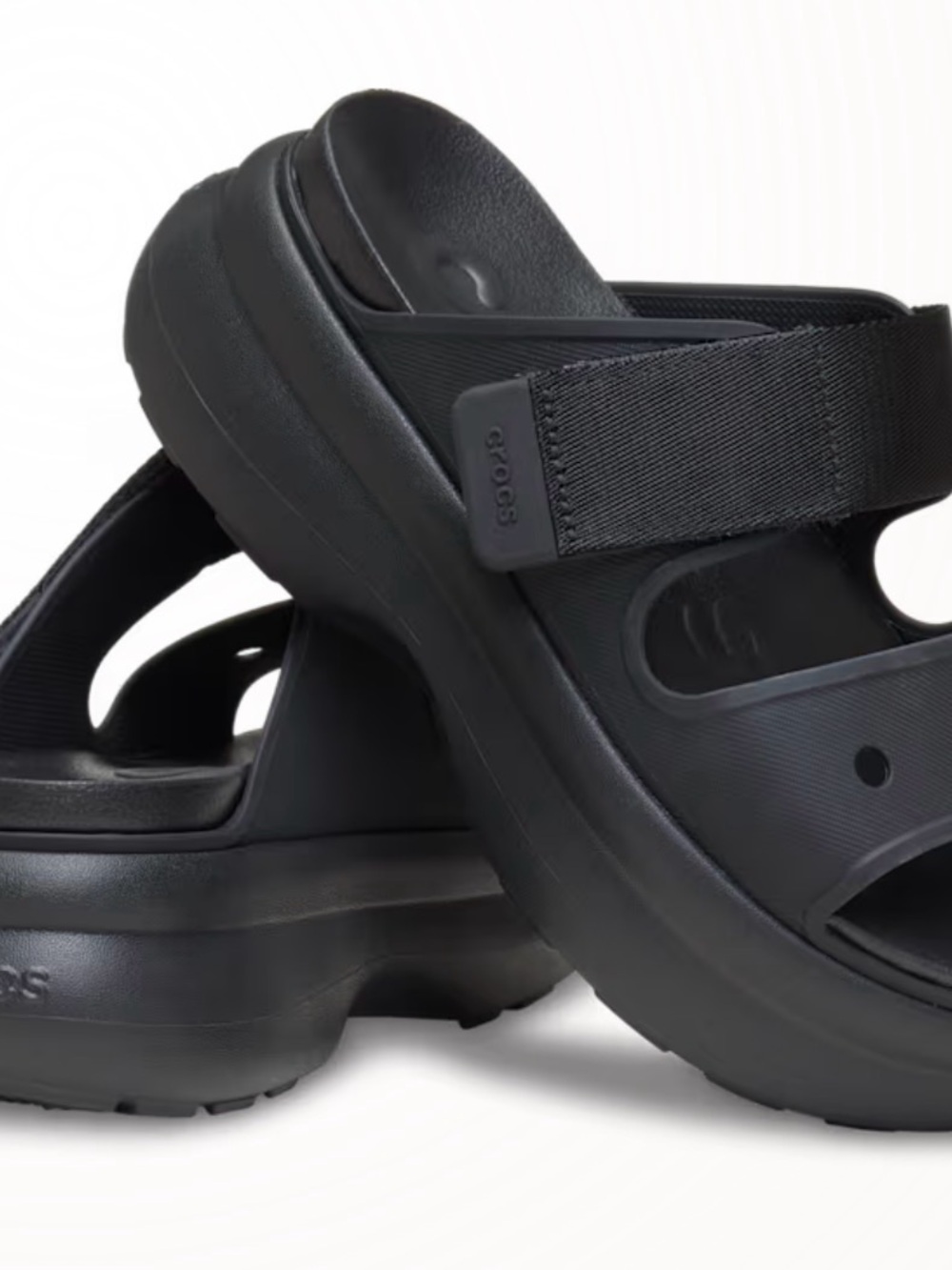 CROCS Black Platform Slide Sandals